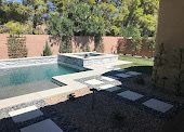 Landscaped patio and stone walkway